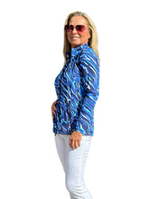 Load image into Gallery viewer, Zip-Up Long Sleeve Jacket with UPF50+ Navy Animal
