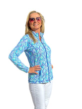 Load image into Gallery viewer, Zip-Up Long Sleeve Jacket with UPF50+ Seafoam Python
