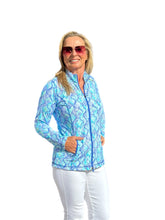 Load image into Gallery viewer, Zip-Up Long Sleeve Jacket with UPF50+ Seafoam Python
