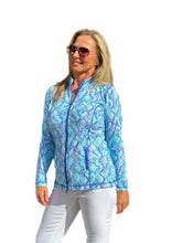 Load image into Gallery viewer, Zip-Up Long Sleeve Jacket with UPF50+ Seafoam Python
