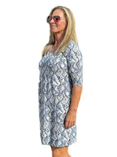 Load image into Gallery viewer, Elbow-Sleeve Travel Dress with UPF50+ Taupe Python
