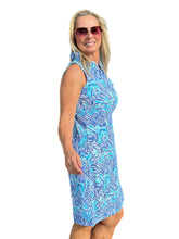 Load image into Gallery viewer, Ruffle-Neck Dress with UPF50+ Light Peri Zebra
