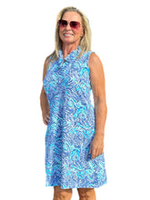 Load image into Gallery viewer, Ruffle-Neck Dress with UPF50+ Light Peri Zebra
