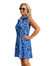 Load image into Gallery viewer, Zipper Swing Dress with UPF50+ Navy Animal
