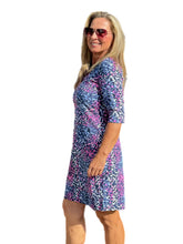 Load image into Gallery viewer, Elbow-Sleeve Travel Dress with UPF50+ Animal Multi
