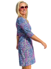 Load image into Gallery viewer, Elbow-Sleeve Travel Dress with UPF50+ Animal Multi
