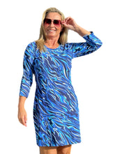 Load image into Gallery viewer, Travel Dress with UPF50+ Navy Animal
