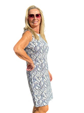 Load image into Gallery viewer, Classic Shift Dress with UPF50+ Taupe Python
