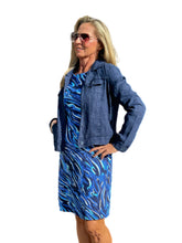 Load image into Gallery viewer, Classic Shift Dress with UPF50+ Navy Animal
