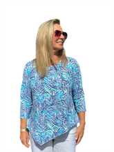 Load image into Gallery viewer, Asymmetrical Hemline Top with UPF50+ Light Peri Zebra
