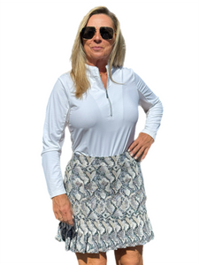 Pull-on Flounce Skort with UPF50+ Taupe Python