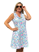 Load image into Gallery viewer, Ruffle-Neck Dress with UPF50+ Summer Breeze Tulip
