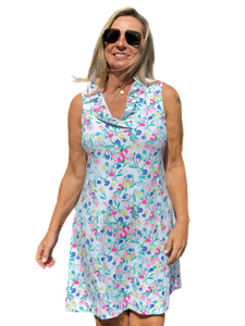 Ruffle-Neck Dress with UPF50+ Summer Breeze Tulip