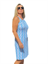 Load image into Gallery viewer, Cut-out Sleeveless Dress with UPF50+ Floral Periwinkle
