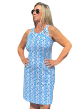 Load image into Gallery viewer, Cut-out Sleeveless Dress with UPF50+ Floral Periwinkle
