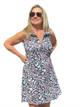 Load image into Gallery viewer, Zipper Swing Dress with UPF50+ Summer Breeze Black
