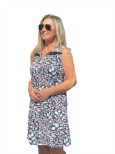 Load image into Gallery viewer, Zipper Swing Dress with UPF50+ Summer Breeze Black
