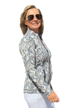 Load image into Gallery viewer, Zip-Up Long Sleeve Jacket with UPF50+ Taupe Python - Back of the Bay Boutique
