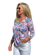 Load image into Gallery viewer, V-Neck Top with UPF50+ Jungle Multi
