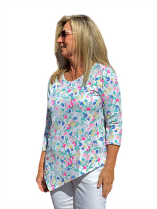 Asymmetrical Hemline Top with UPF50+ Summer Breeze Tulip