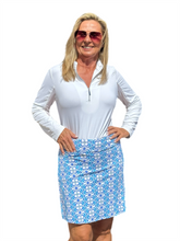 Load image into Gallery viewer, Pull-on Zip Skort with UPF50+ Floral Periwinkle
