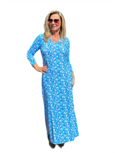 Load image into Gallery viewer, Maxi Elbow-Sleeve Dress with UPF50+ Summer Breeze Daisy - Back of the Bay Boutique
