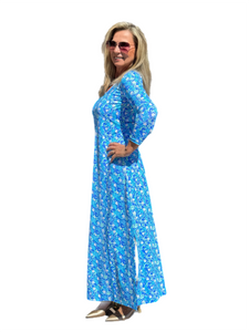 Maxi Elbow-Sleeve Dress with UPF50+ Summer Breeze Daisy - Back of the Bay Boutique