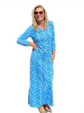 Load image into Gallery viewer, Maxi Elbow-Sleeve Dress with UPF50+ Summer Breeze Daisy - Back of the Bay Boutique
