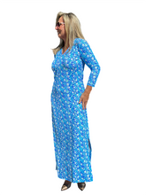 Load image into Gallery viewer, Maxi Elbow-Sleeve Dress with UPF50+ Summer Breeze Daisy - Back of the Bay Boutique
