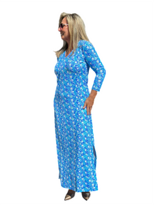 Maxi Elbow-Sleeve Dress with UPF50+ Summer Breeze Daisy - Back of the Bay Boutique