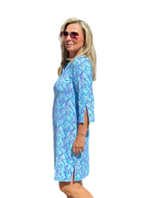 Load image into Gallery viewer, Split-Neck Travel Dress with UPF50+ Seafoam Python - Back of the Bay Boutique
