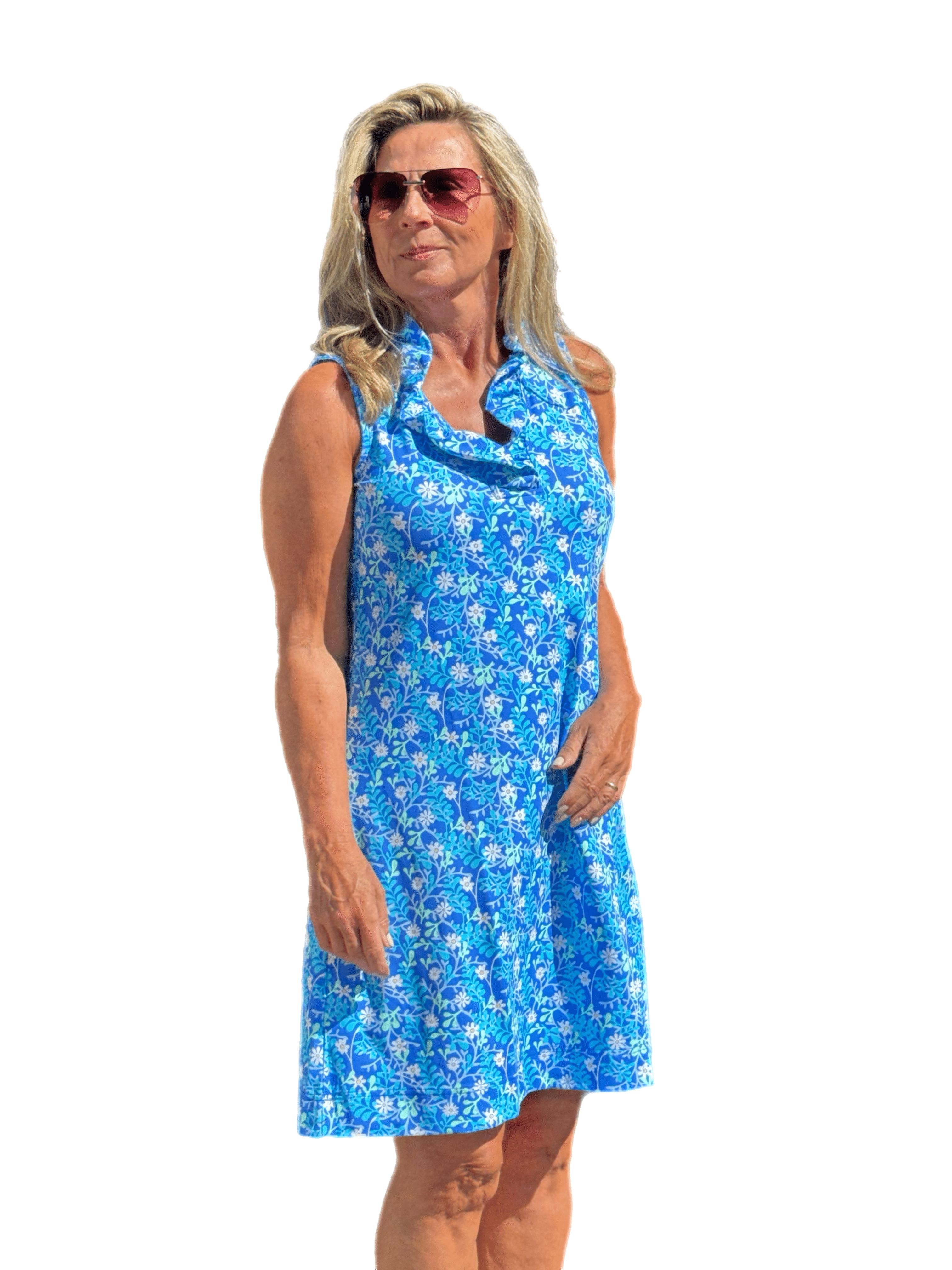 Ruffle-Neck Dress with UPF50+ Summer Breeze Daisy