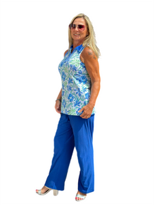 Sleeveless Collared Top with UPF50+ Cornflower