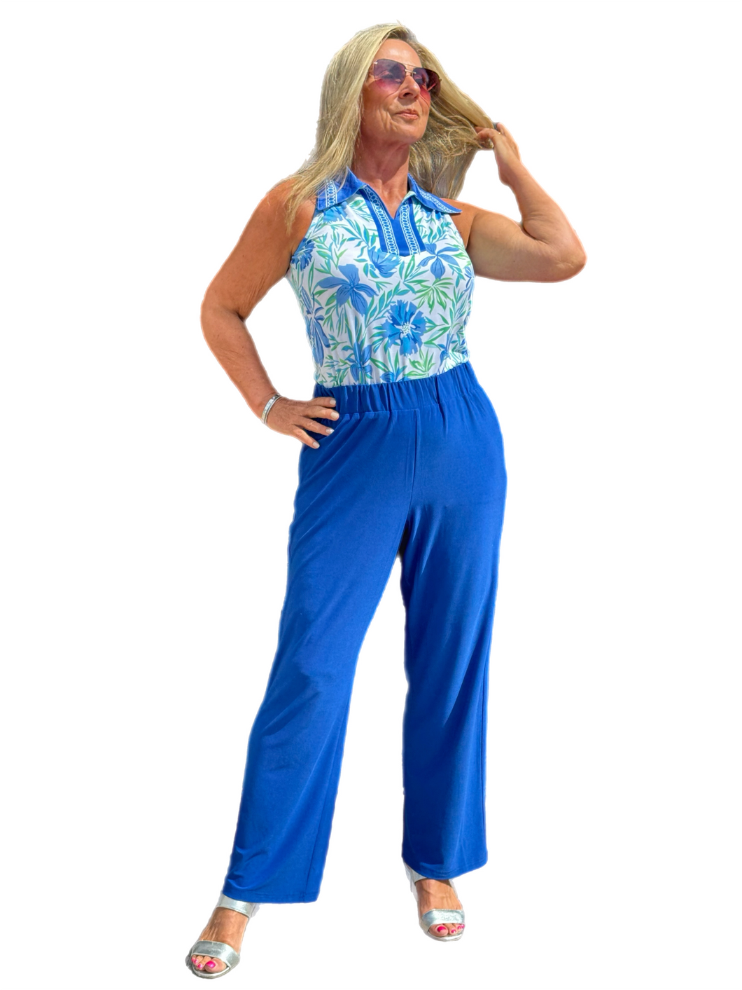 Pull-on Palazzo Pants Deep Blue