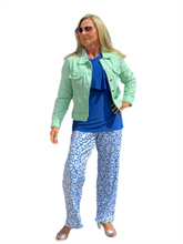 Load image into Gallery viewer, Pull-on Palazzo Pants Blue Ornaments
