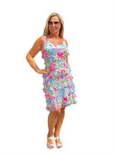 Load image into Gallery viewer, Mesh Ruffle Cha-Cha Dress with UPF50+ Summer Garden
