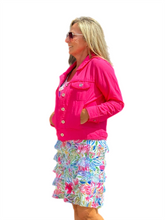 Load image into Gallery viewer, Long-Sleeve Linen Jacket Fuchsia
