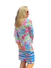Load image into Gallery viewer, 3/4-Sleeve Boat-Neck Dress with UPF50+ Summer Garden
