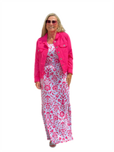 Load image into Gallery viewer, Sleeveless Maxi Dress Pink Ornaments
