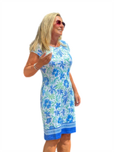 Load image into Gallery viewer, Cap-Sleeve Lined Dress with UPF50+ Cornflower
