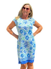Load image into Gallery viewer, Cap-Sleeve Lined Dress with UPF50+ Cornflower
