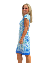 Load image into Gallery viewer, Cap-Sleeve Lined Dress with UPF50+ Cornflower
