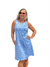 Load image into Gallery viewer, Sleeveless Scoop-Neck Dress with UPF50+ Blue Ornaments
