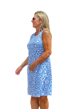 Load image into Gallery viewer, Sleeveless Scoop-Neck Dress with UPF50+ Blue Ornaments
