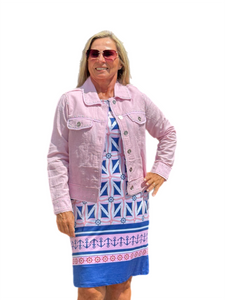 Cap-Sleeve Lined Dress with UPF50+ Nautical