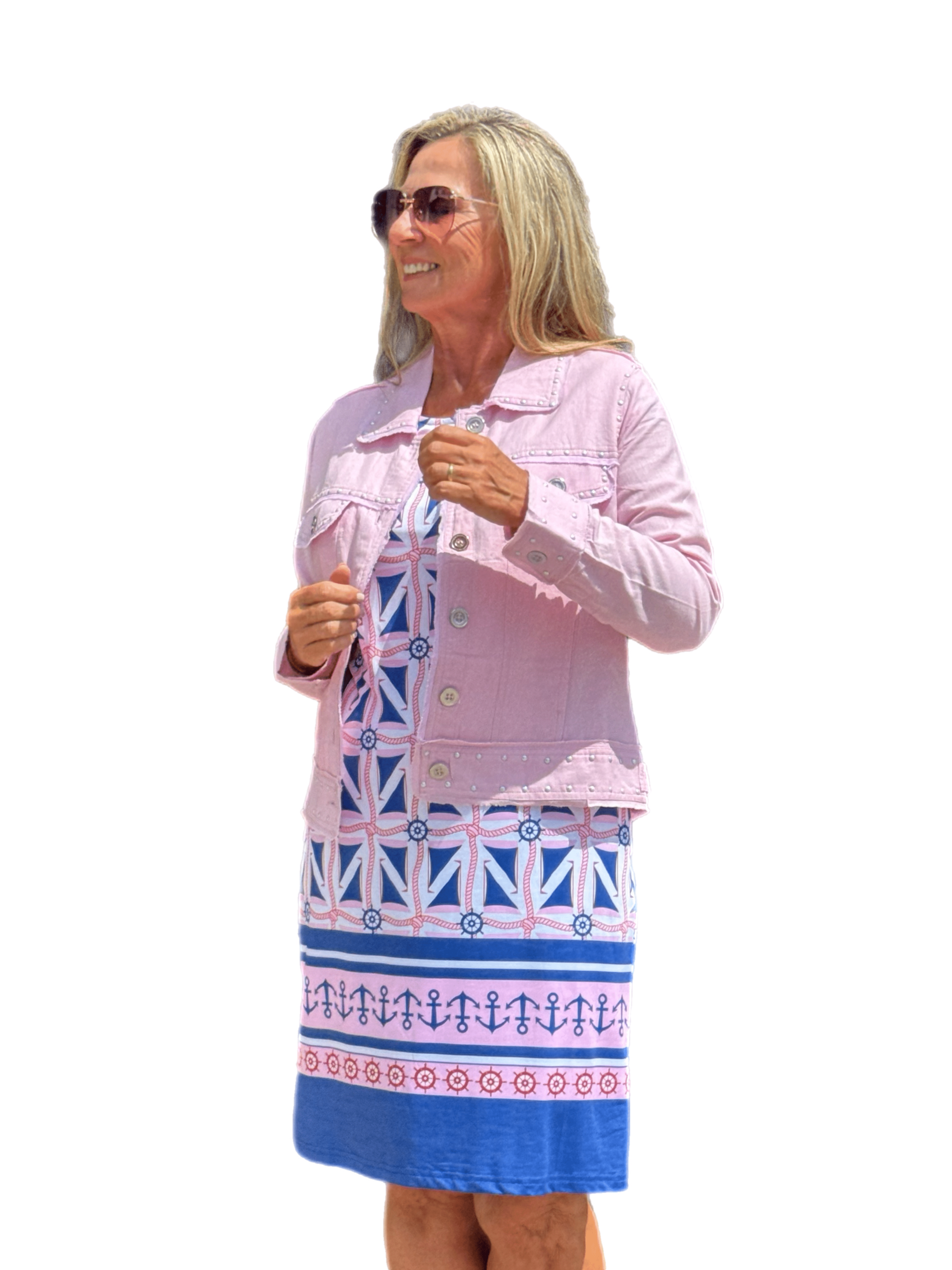 Long-Sleeve Linen Jacket Pink Pearl