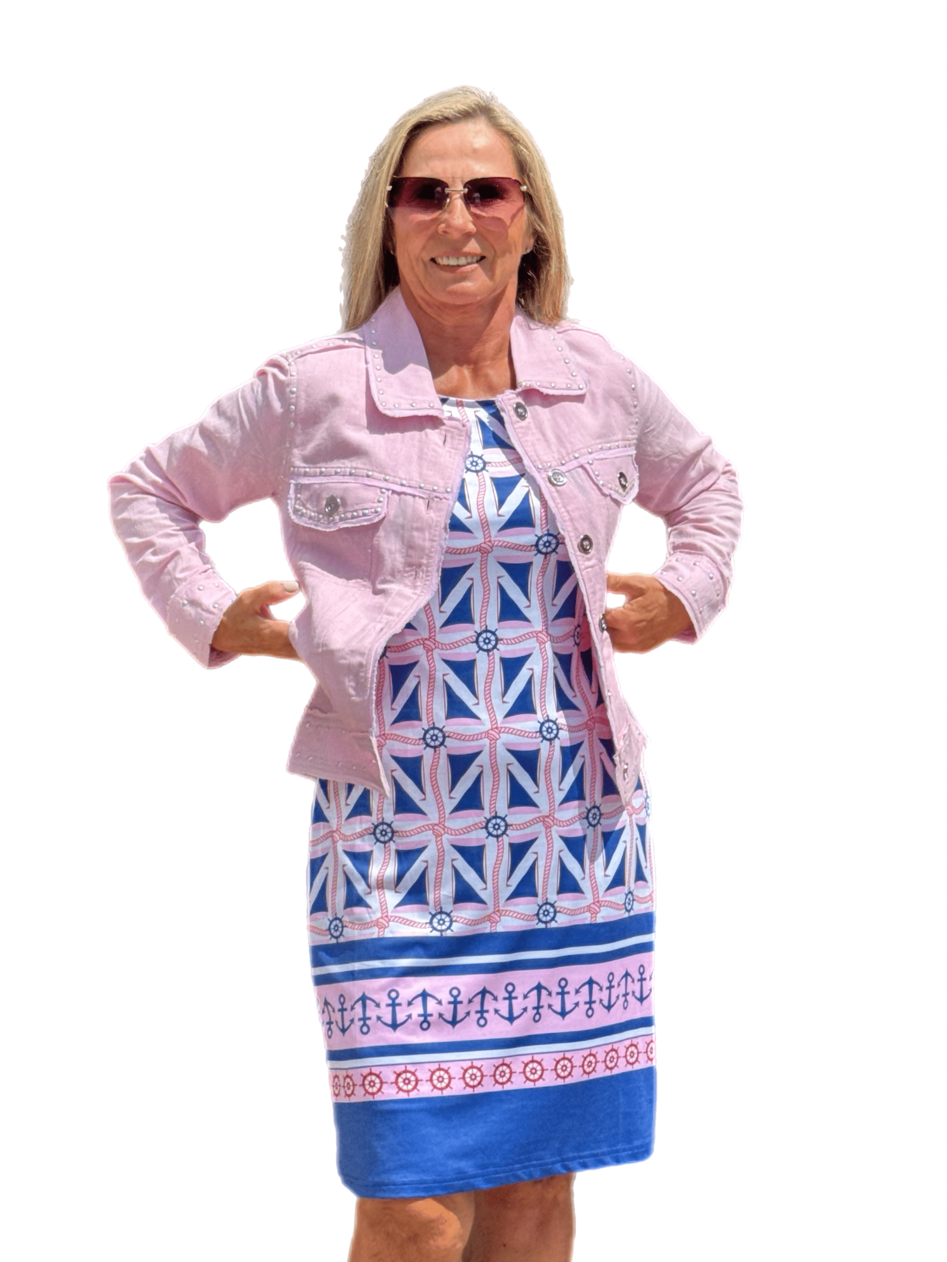 Long-Sleeve Linen Jacket Pink Pearl