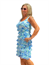 Load image into Gallery viewer, Mesh Ruffle Cha-Cha Dress with UPF50+ Cornflower
