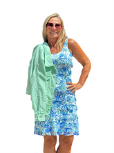Load image into Gallery viewer, Mesh Ruffle Cha-Cha Dress with UPF50+ Cornflower
