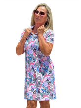 Load image into Gallery viewer, Polo-Collar Quarterzip Short-Sleeve Dress Jungle Multi
